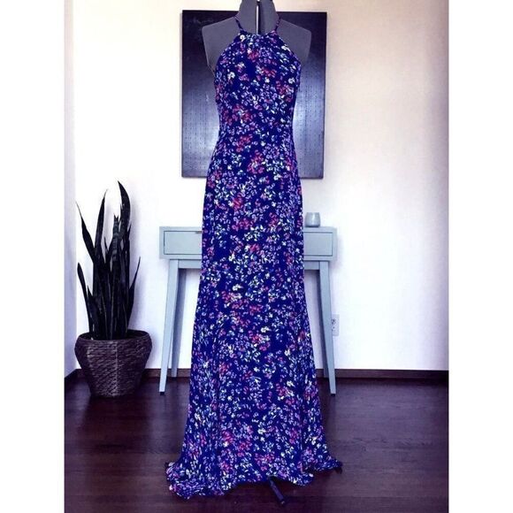 NEW Parker Women’s Extra Small Sweet Pea Floral Print Halter Maxi Dress - Picture 3 of 9